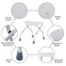 Sedia da Doccia Antiscivolo Altezza Regolabile 3 Livelli  Mini-Comfy