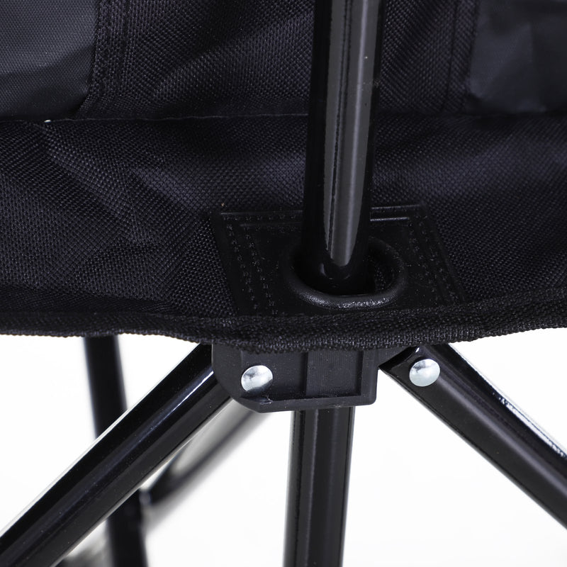 Panchina Pieghevole da Campeggio 6 Posti 306x48x82 cm  Flexi Nero