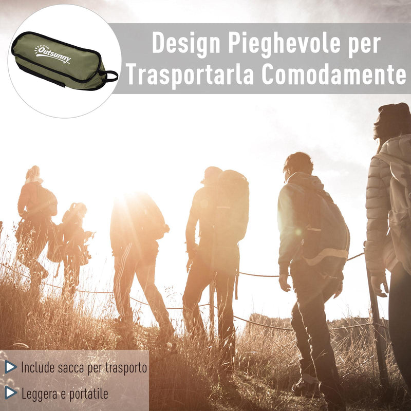 Sedia da Campeggio Pieghevole con Sacca da Viaggio 58x49x64 cm  TravP Verde