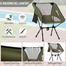 Sedia da Campeggio Pieghevole con Sacca da Viaggio 58x49x64 cm  TravP Verde