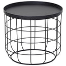 Set 2 Tavolini in Metallo Ø50x50 cm e Ø41,5x35,5 cm  Net Nero