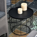 Set 2 Tavolini in Metallo Ø50x50 cm e Ø41,5x35,5 cm  Net Nero