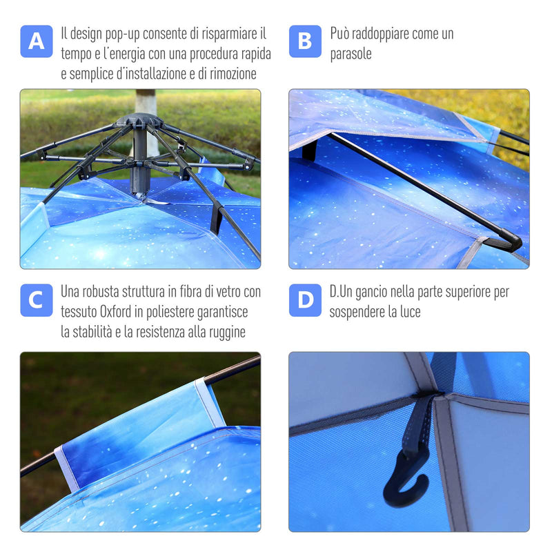 Tenda da Campeggio 3-4 Posti Apertura Automatica  Campfire