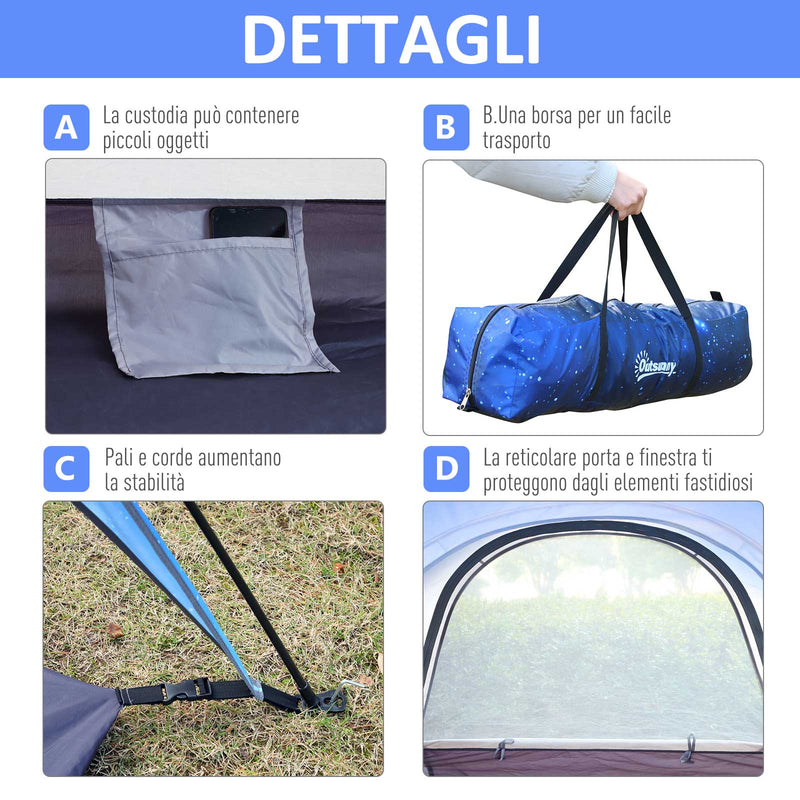 Tenda da Campeggio 3-4 Posti Apertura Automatica  Campfire