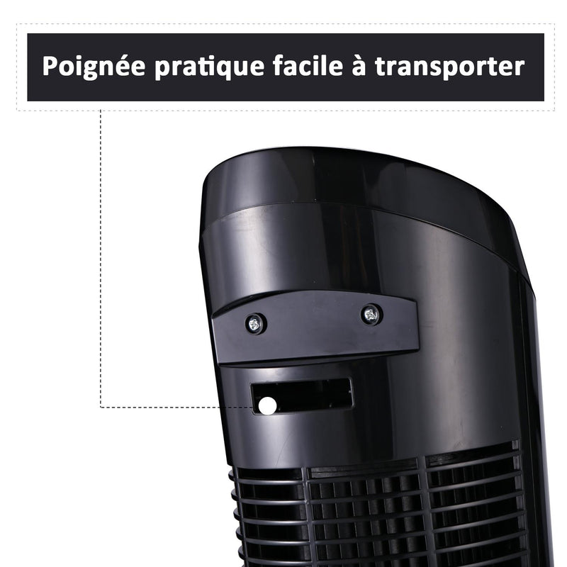 Ventilatore a Colonna Oscillante 45W 27x27x75 cm  WindPlus Nero
