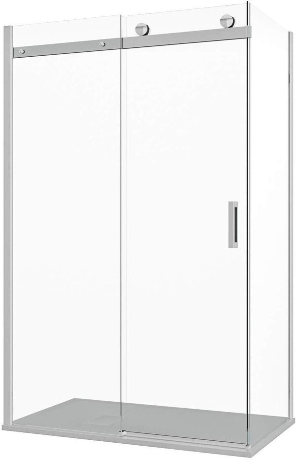 sconto Eckige Duschabtrennung aus transparentem Kristall 8 mm H190 Rizzetti Shanghai Verschiedene Größen