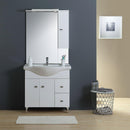 Mobile Bagno 85 cm con Lavabo Specchio e Pensile Rizzetti Berlin Bianco