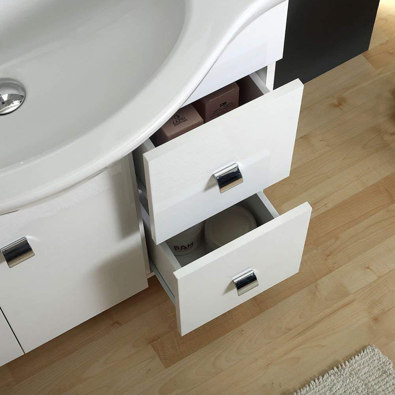Mobile Bagno con Lavabo Specchio e Pensile Rizzetti Berlin Bianco Varie Misure