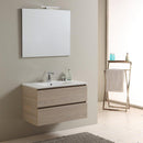 Mobile Bagno Sospeso Lavabo 2 Cassetti + LED 30 cm Rizzetti Malib