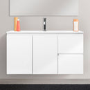 Mobile Bagno Sospeso 100 cm Lavabo 2 Ante 2 Cassetti Rizzetti Venice Bianco Lucido