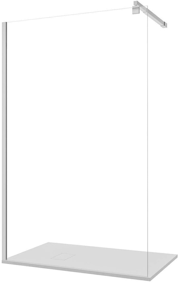 Begehbare Duschwand aus transparentem Kristallglas 8 mm H195 Rizzetti Prag in verschiedenen Größen acquista