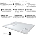 Piatto Doccia Effetto Pietra Rizzetti Muse Ardesia Bianco Varie Misure