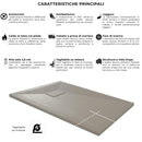 Piatto Doccia Effetto Pietra Rizzetti Muse Ardesia Marrone Varie Misure