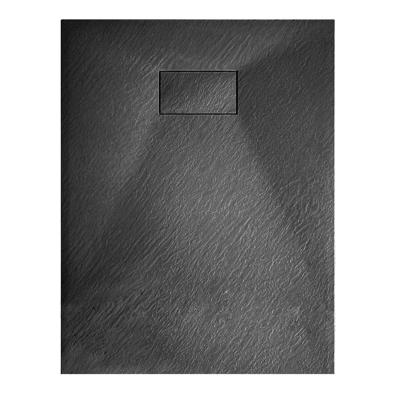 Piatto Doccia 90x90 cm Effetto Pietra Rizzetti Muse Ardesia Nero