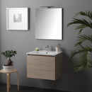 Mobile Bagno Sospeso 60 cm Lavabo 2 Ante + LED 30 cm Rizzetti Gibson Rovere