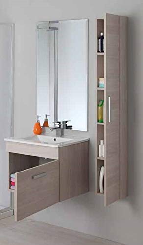 Mobile Bagno Sospeso 60 cm Lavabo con Colonna Rizzetti Real Rovere