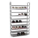 Scarpiera Salvaspazio in Metallo e TNT 10 Ripiani Rizzetti Myshoes 10 Nero