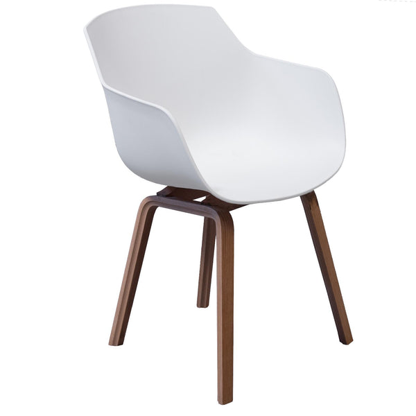 online Stuhl mit Armlehnen aus Polypropylen Holzbeine Rizzetti Aurora Weiß