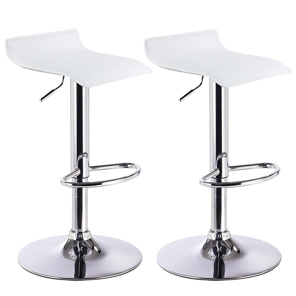 sconto Drehbarer verstellbarer Hocker aus Kunstleder Rizzetti Artik White