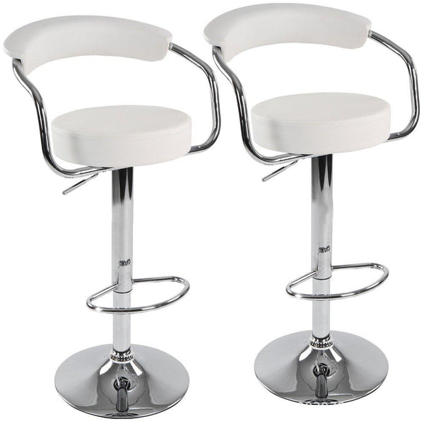 Drehbarer, verstellbarer Hocker aus Kunstleder Rizzetti High White sconto