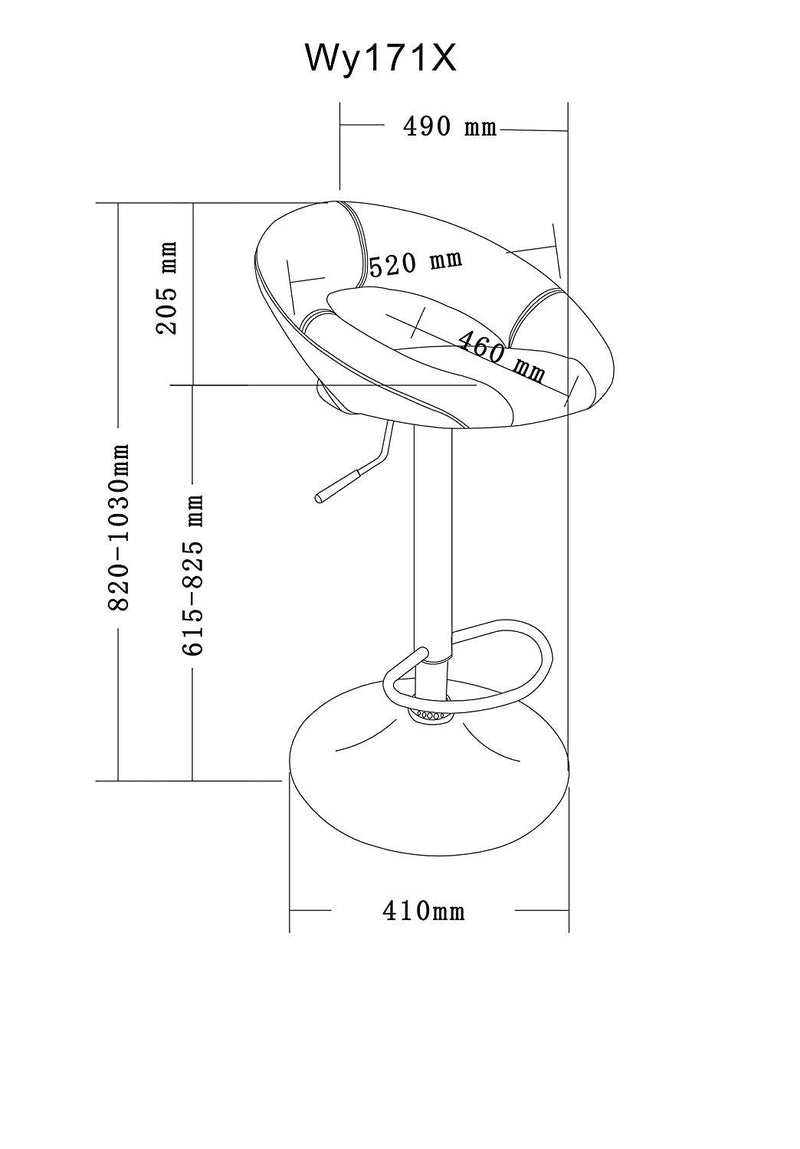 Sgabello Girevole Regolabile in Similpelle Rizzetti Higher Nero