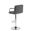 Sgabello Girevole Regolabile con Braccioli in Similpelle Rizzetti Miranda Grigio