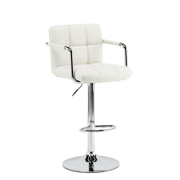 Drehbarer, verstellbarer Hocker mit Armlehnen aus Kunstleder Rizzetti Miranda Weiß online