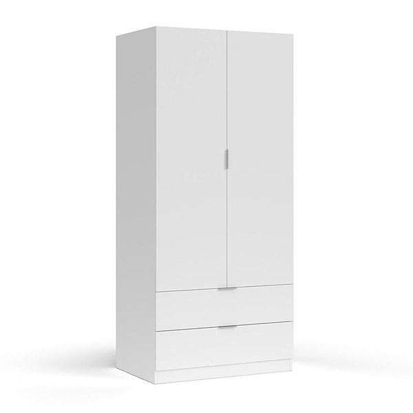 Kleiderschrank 81x52x180 cm 2 Türen 2 Schubladen Rizzetti Santa Clara Weiß sconto