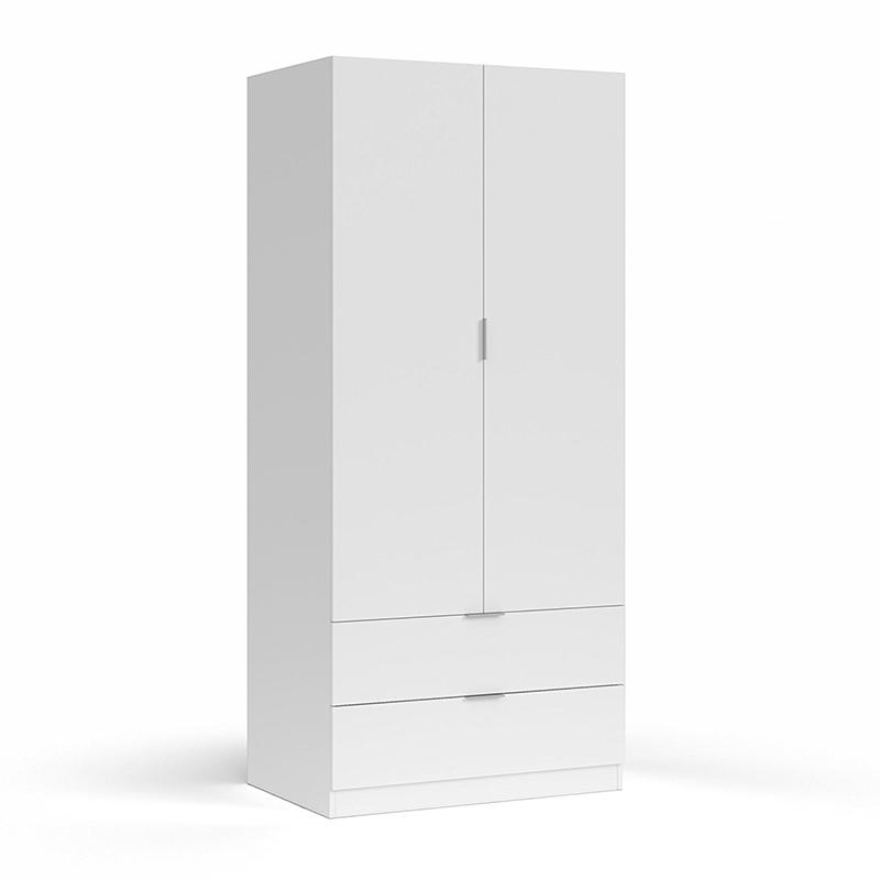 Armadio Guardaroba 81x52x180 cm 2 Ante 2 Cassetti Rizzetti Santa Clara Bianco