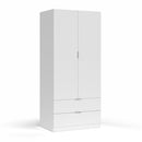 Armadio Guardaroba 81x52x180 cm 2 Ante 2 Cassetti Rizzetti Santa Clara Bianco