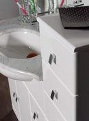 Mobile Bagno 80 cm Lavabo in Marmo e Specchio Rizzetti Star Bianco Lucido