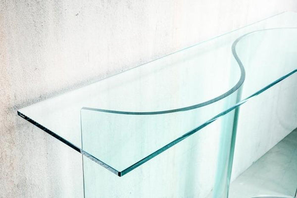 acquista Konsole aus gehärtetem Glas 120x30x72 cm Rizzetti Curve