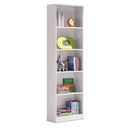 Libreria 5 Vani e 5 Ripiani 52x25x180 cm Rizzetti Catania Bianco