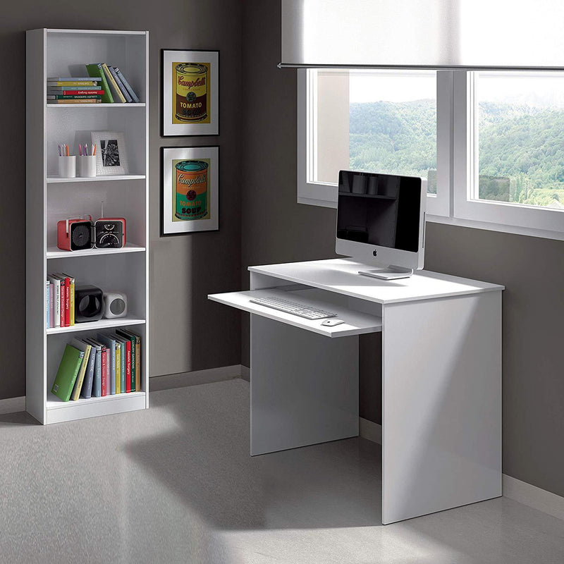 Libreria 5 Vani e 5 Ripiani 52x25x180 cm Rizzetti Catania Bianco