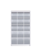 Libreria in Melaminico a 15 Scomparti 114x30x195 cm Rizzetti Rosalie Bianco Lucido