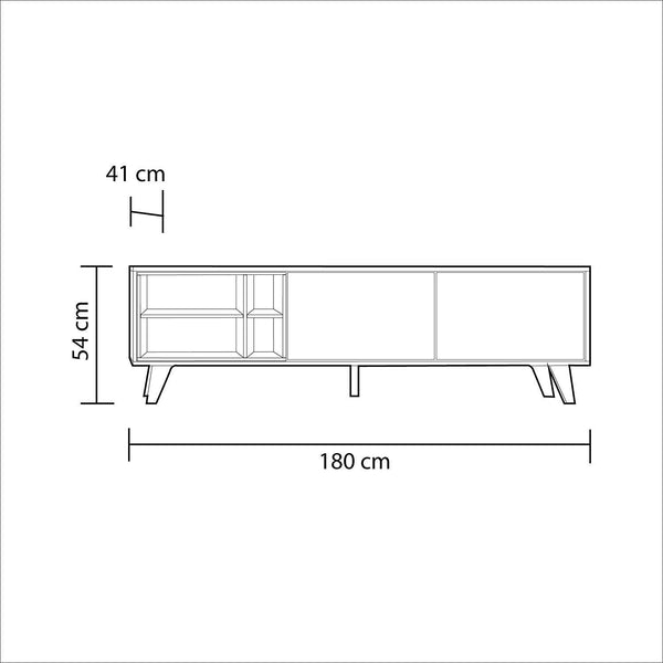 prezzo TV-Schrank 180 x 54 x 41 cm Rizzetti Rapid Eiche hell und Anthrazit