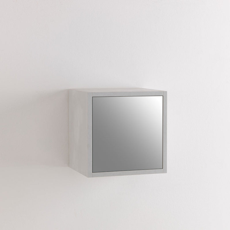 Pensile da Soggiorno 1 Anta 34x27x34 cm Specchio TFT Marte Pietra Bianca