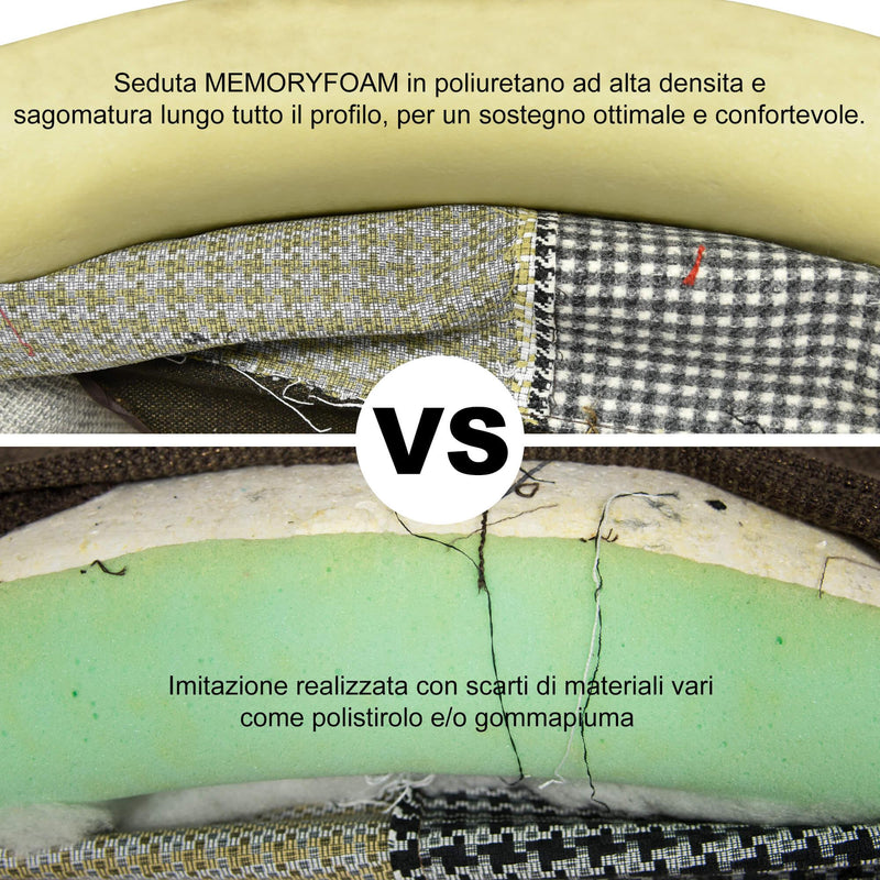 Poltrona con Schienale Alto Rivestita in Patchwork e Piedi in Legno Rizzetti Pieces