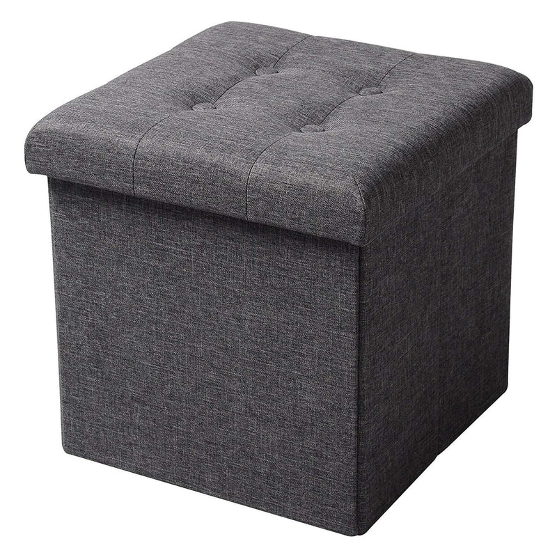 Pouf Contenitore con Coperchio in Tessuto Rizzetti Wing Grigio