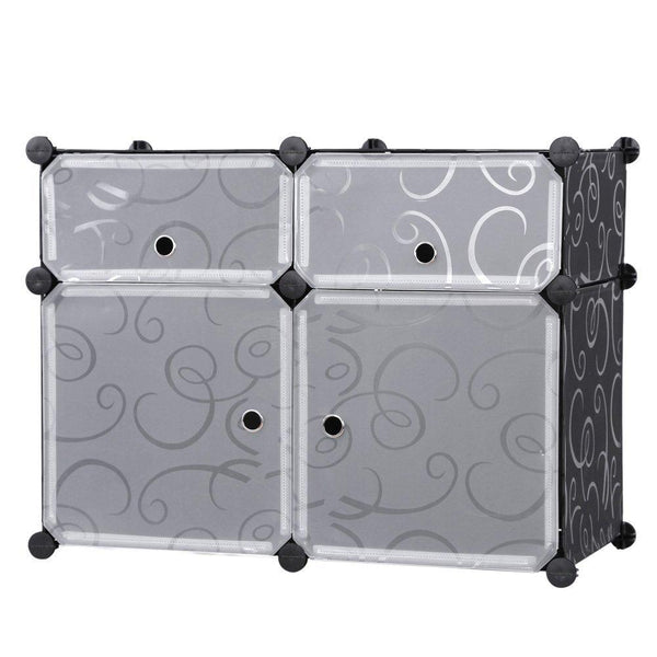 Modularer Schrank 4 Fächer Rizzetti Madame Black mit Dekoration prezzo