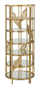 Libreria Leaf Double 73x90x35 cm in Ferro e MDF Oro