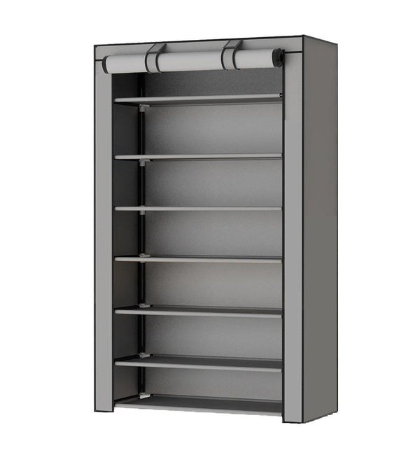 sconto Platzsparendes Schuhregal aus Rizzetti Special Grey Non-Woven Fabric Steel