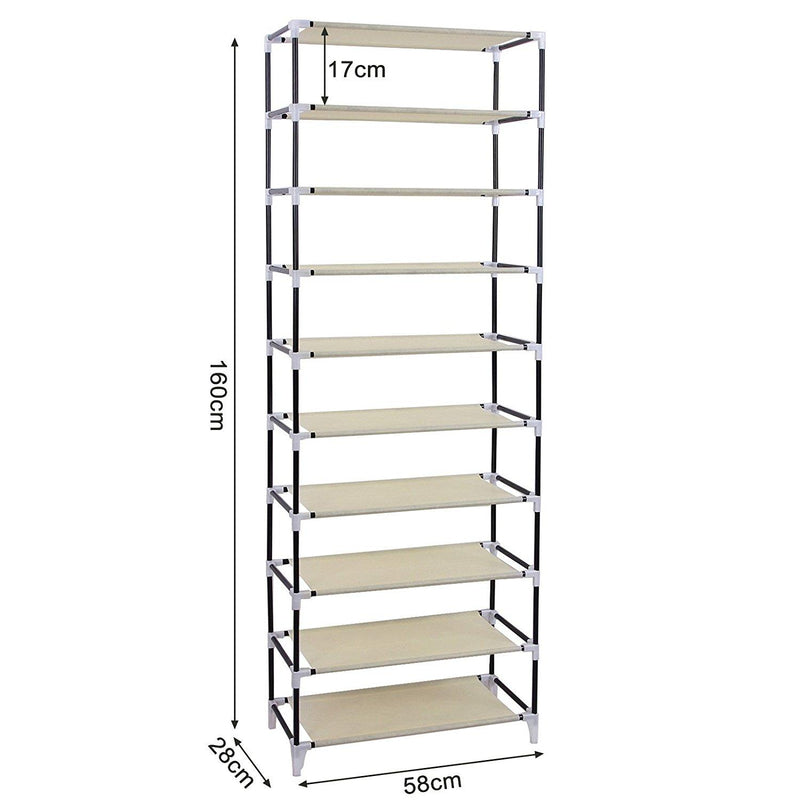Scarpiera Salvaspazio in Acciaio Tessuto TNT Rizzetti Crome Beige