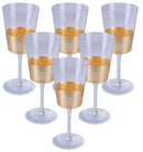 Set 6 Calici Gold Party in Vetro VdE Tivoli 1996 Trasparente e Oro