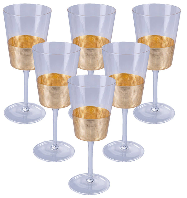 acquista Set 6 Becher Gold Party in Transparent und Gold Villa d'Este Home Tivoli Glas