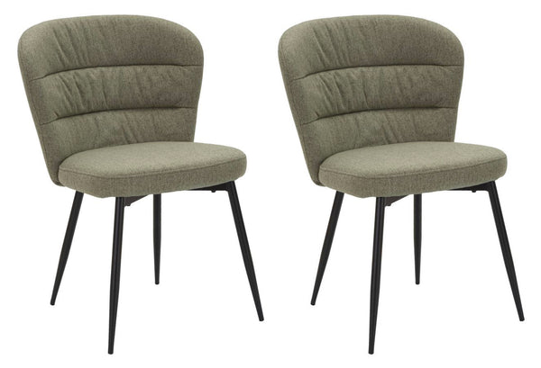 Set 2 Sedie Losanna 58x85x60,5 cm in Tessuto Verde/Nero prezzo