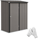 Casetta da Giardino 161,5x94,5x196 cm Porta Attrezzi con Catenaccio in Acciaio Grigio Chiaro      