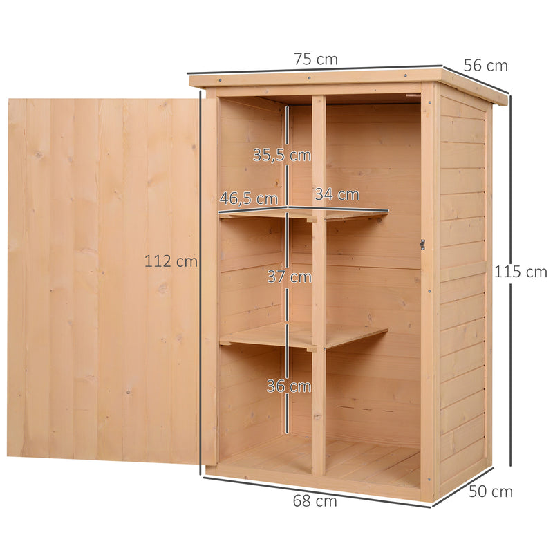 Casetta Box da Giardino in Legno di Abete 75x56x115 cm 