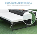 Set 2 Lettini Prendisole con Tavolino in Rattan  Nero e Bianco