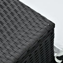 Set 2 Lettini Prendisole con Tavolino in Rattan  Nero e Bianco